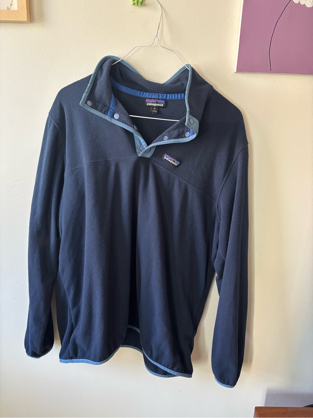 Patagonia Men’s Navy Blue Snap-Front Fleece Pullover